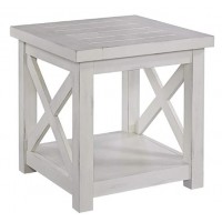 custom Wooden Seaside Lodge White End Table